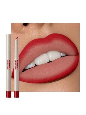 Women G03# Vibrant Red 2-in-1 Sculpting & Filling Long-lasting Lipliner Pencil